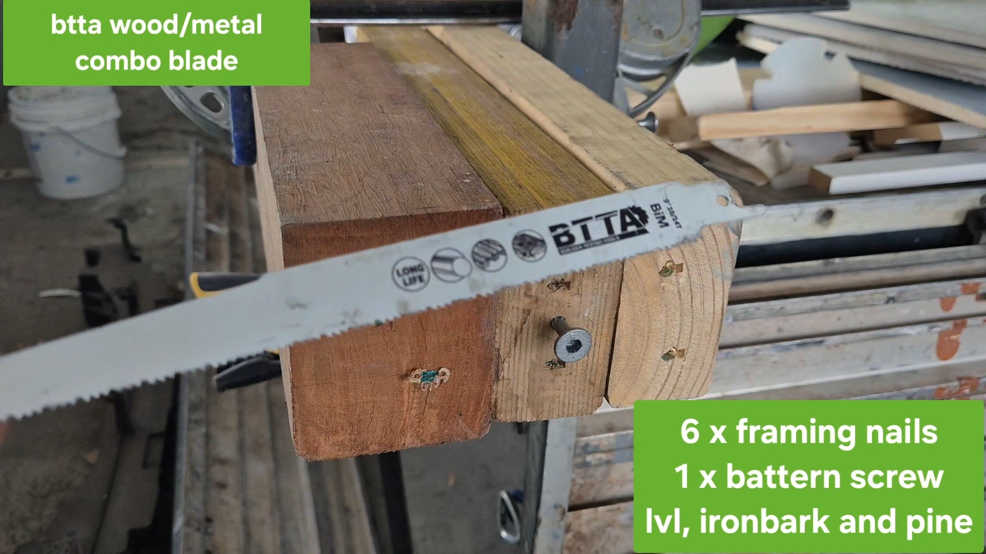 BTTA bimetal m42 combo blade wood/metal/pvc 5 pack, blade to cut multiple materials $22 inc GST