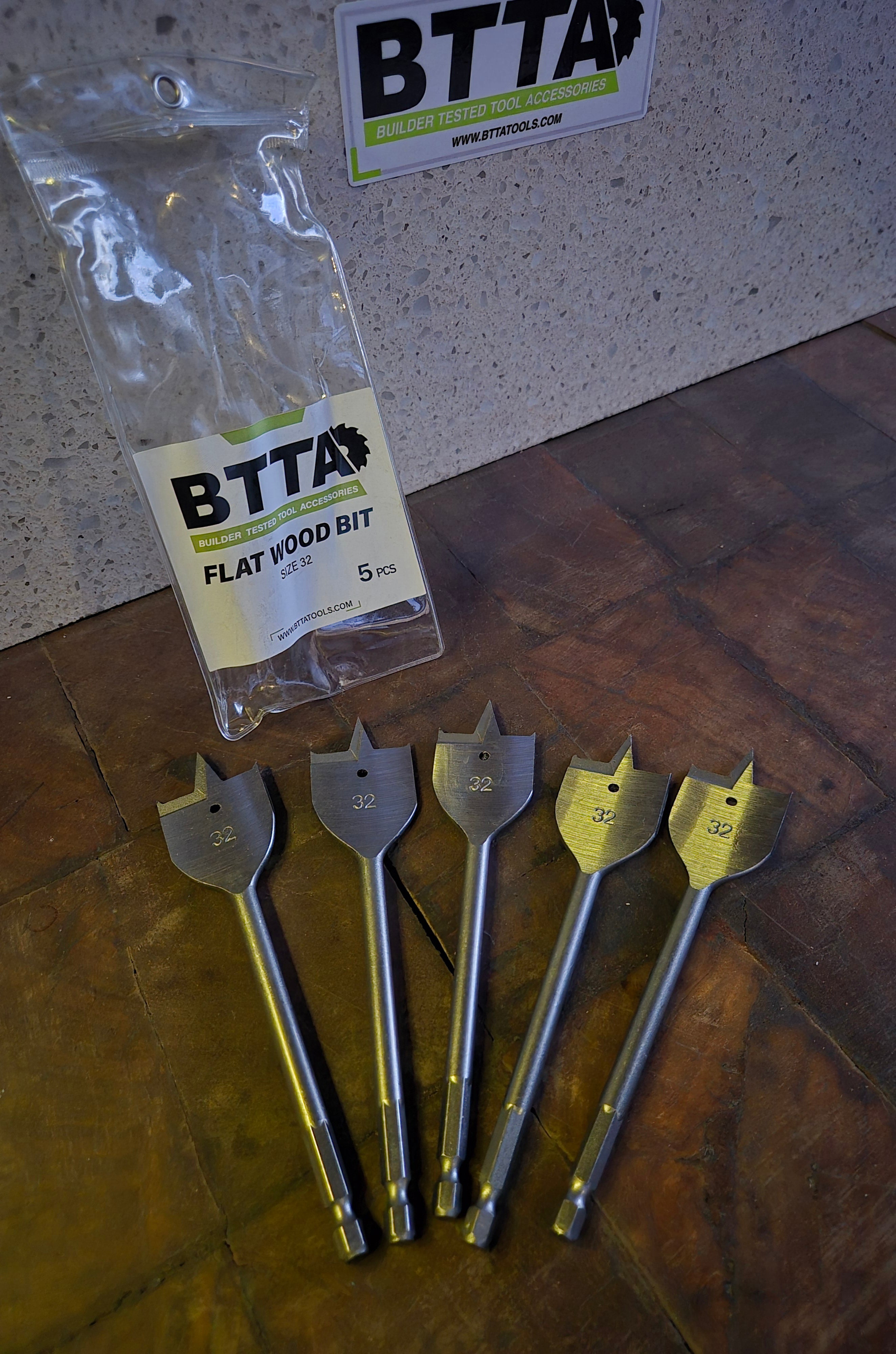 BTTA hex flat wood spade sk5 material pack of 5 multiple sizes 14mm,16mm,20mm,24mm,25mm,32mm