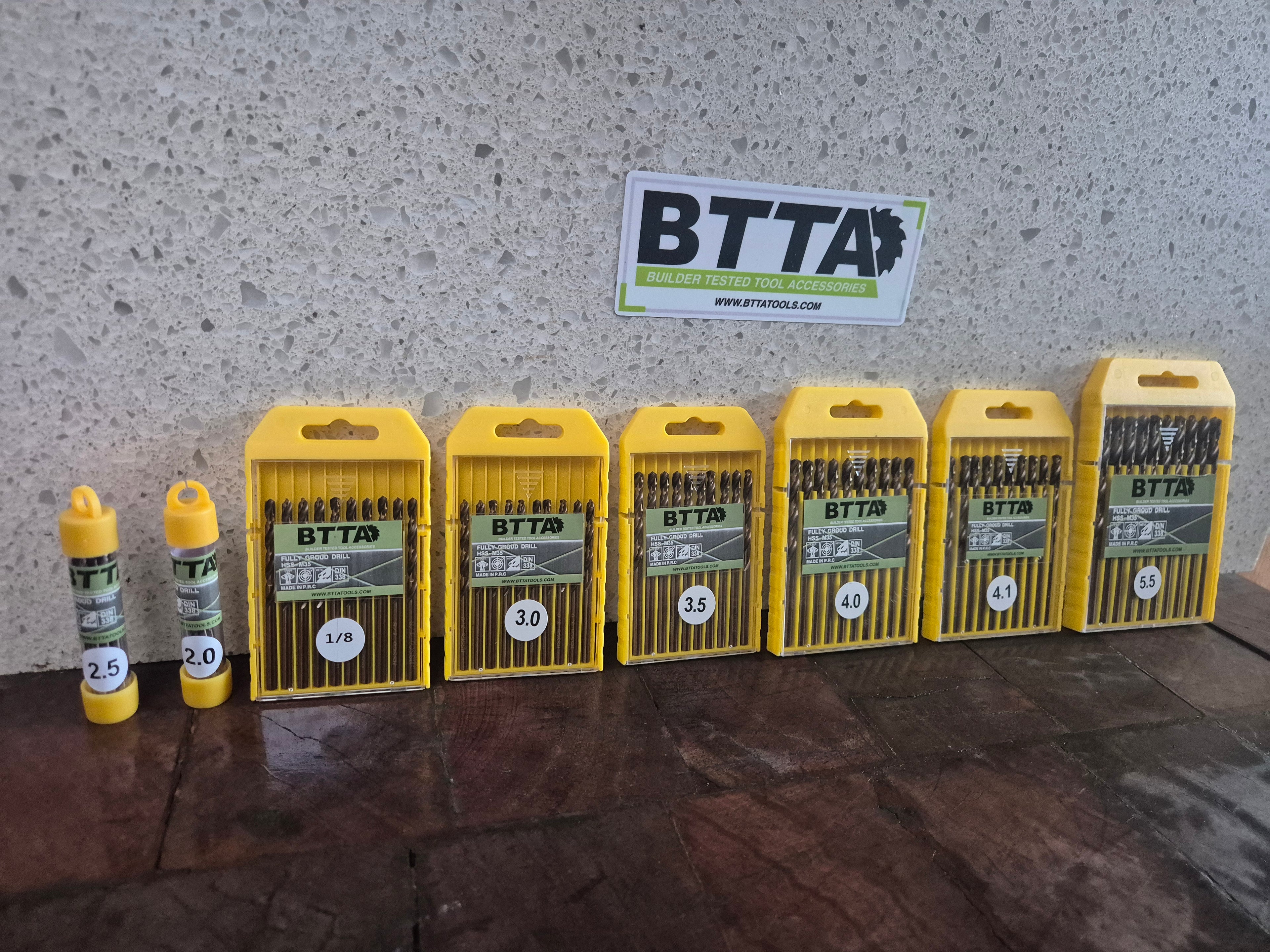 BTTA hss cobalt multi material drill bit multiple sizes 2mm,2.5mm,3mm,3.2mm,3.5mm,4mm,4.1mm,5.5mm