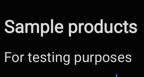 Sample products