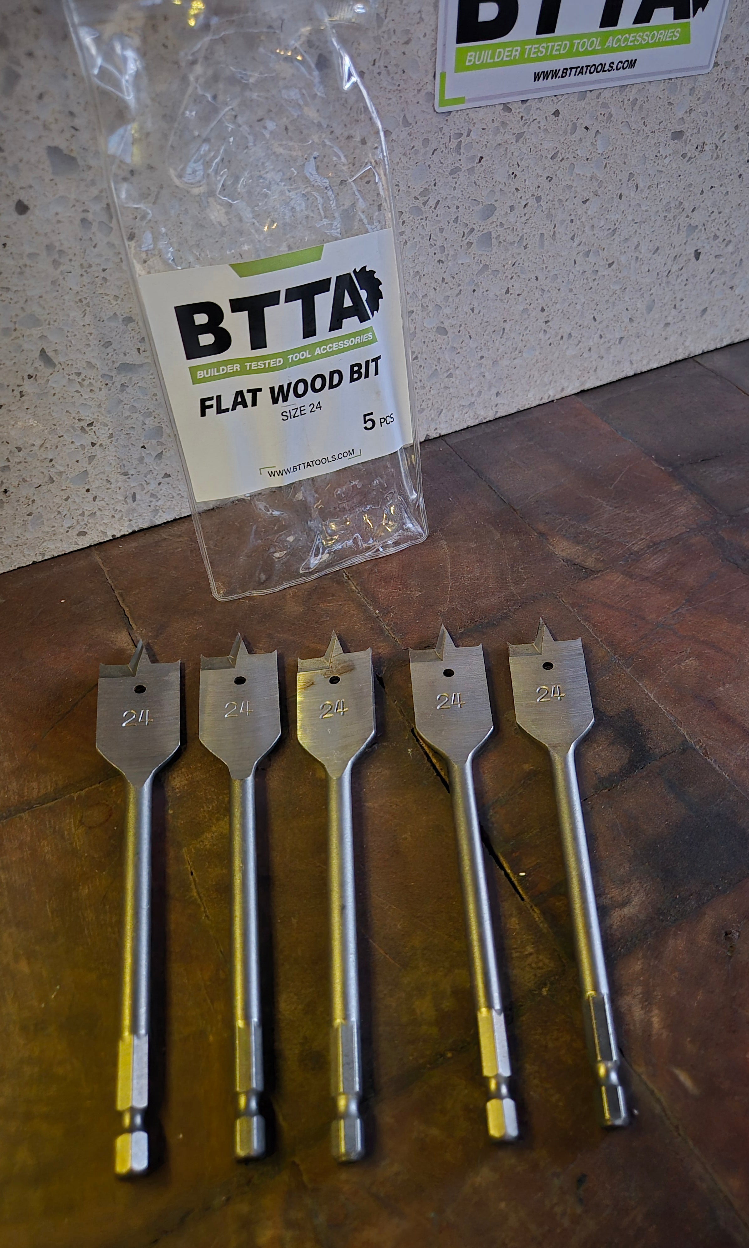 BTTA hex flat wood spade sk5 material pack of 5 multiple sizes 14mm,16mm,20mm,24mm,25mm,32mm